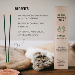Cancer Zodiac Incense Stick (Stick 15Per Pack)