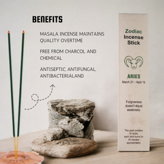 Aries Zodiac Incense Stick (Stick 15Per Pack)