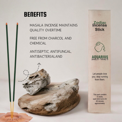 Aquarius Zodiac Incense Stick (Stick 15Per Pack)