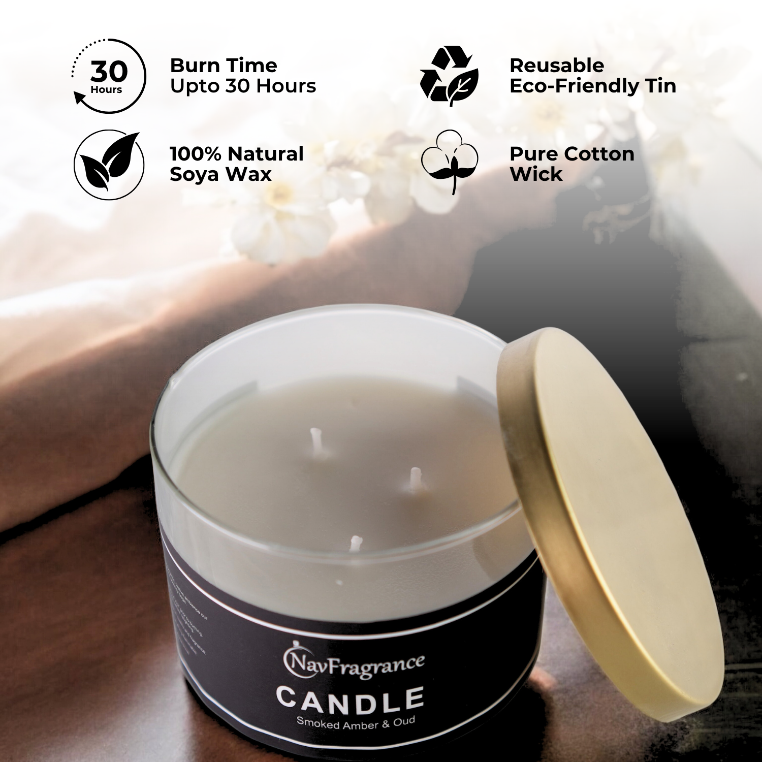 Smoked Amber & Oud – Scented Candle