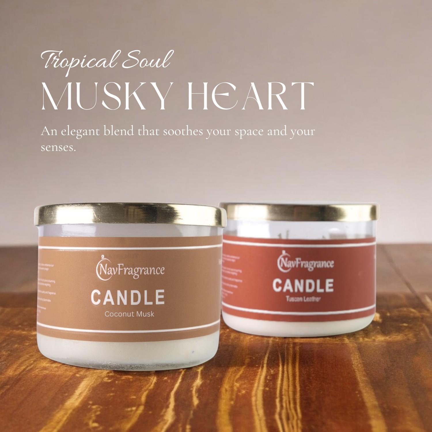 Coconut Musk and Tuscan Leather Scented Candle Sets