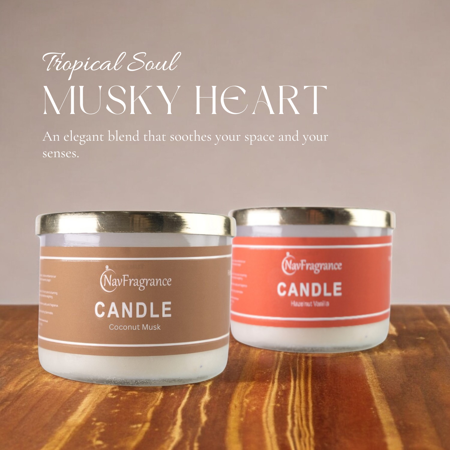 Coconut Musk & Hazelnut Vanilla Scented Candle Sets